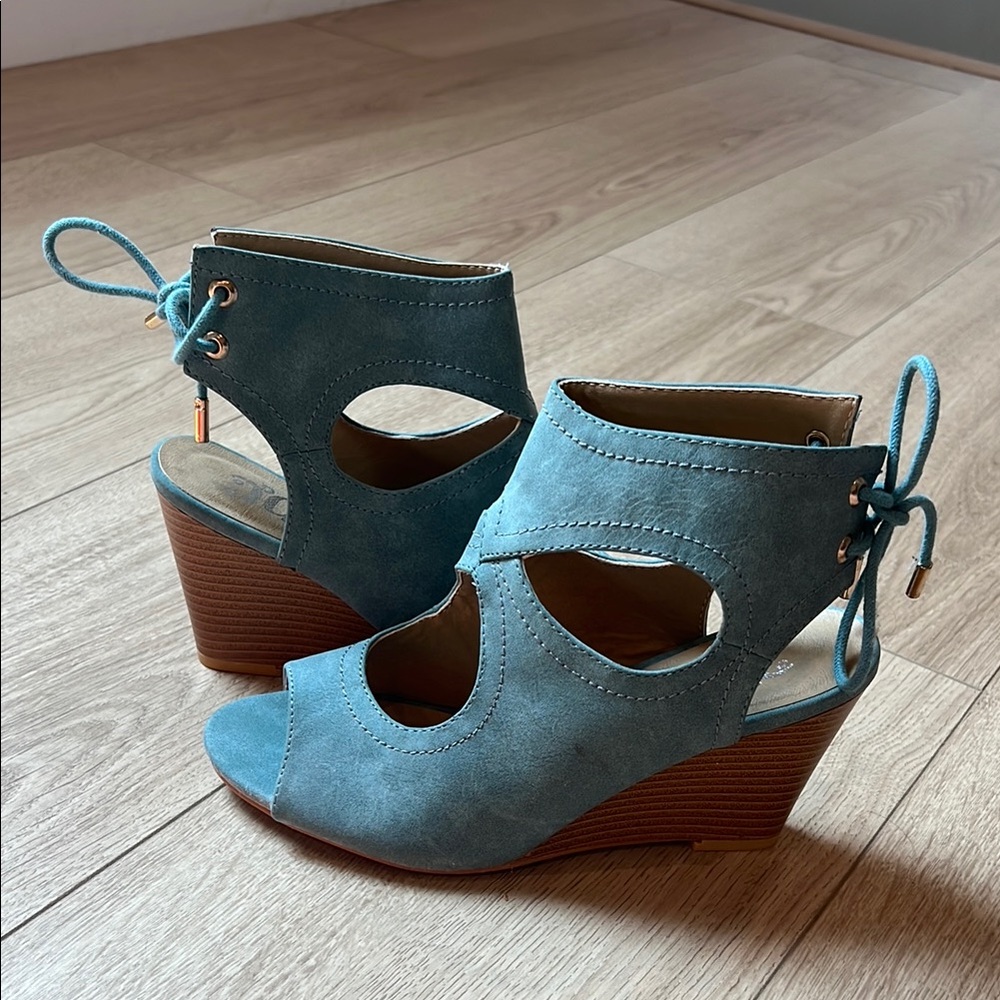 JG Teal Wedge Heels